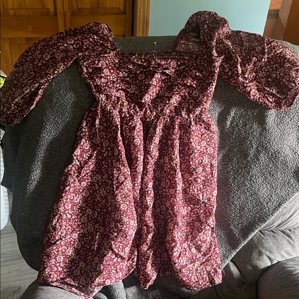 Lily Rose Burgundy Floral Dress